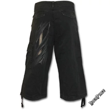 BONE RIPS - Vintage Cargo Shorts 3/4 Long Black (Plain) - K033M705