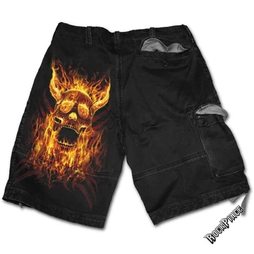 BURN IN HELL - Vintage Cargo Shorts Black (Plain) - W018M701