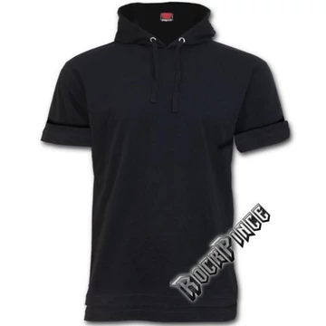 URBAN FASHION - Fine Cotton T-shirt Hoody Black (Plain) - P004M470