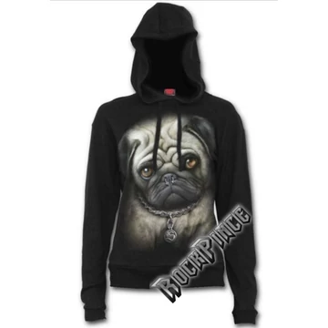 PUG LIFE - Street Ribbed Large Hood Hoodie  Black - F027F269