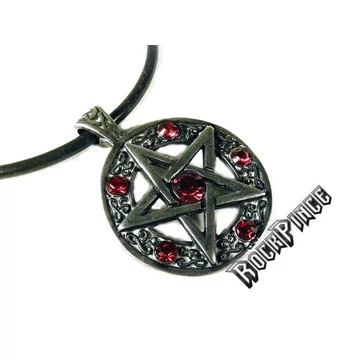 Pentagram piros kővel