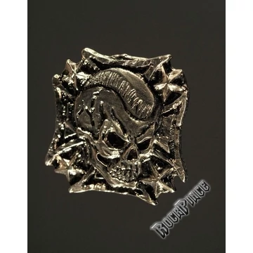 Punk Koponya vaskereszten - kitűző / fémjelvény