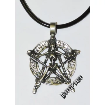 Crucified On Pentagram - medál kaucsuk nyakláncon