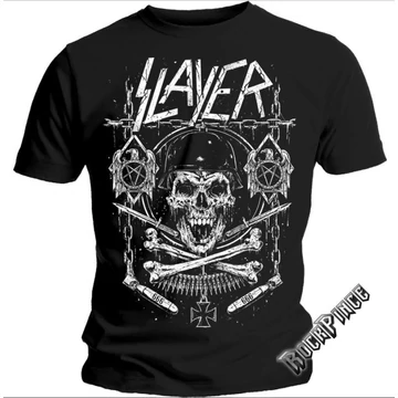 Slayer - Skull &amp; Bones Revised - Unisex Póló - SLAYTEE36MB