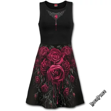 BLOOD ROSE AO - Mesh Layered Midi Skater Dress - S015F130