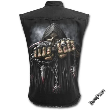 GAME OVER - Sleeveless Stone Washed Worker Black (Plain) - T026M602