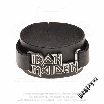 Iron Maiden: Logo - bőr csuklószorító - HRWL447