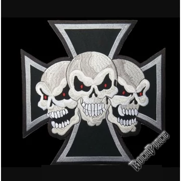 3 Skull Iron Cross - HÁTFELVARRÓ