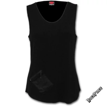 URBAN FASHION - Zip Pouch Vest Black (Plain) - P004G067