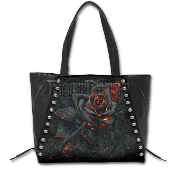 BURNT ROSE - Tote Bag - Top quality PU Leather Studded - K048A306