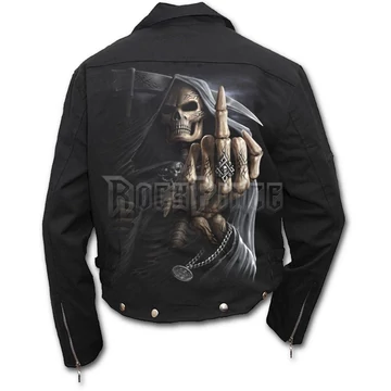 BONE FINGER - Lined Biker Jacket Black - M005M651