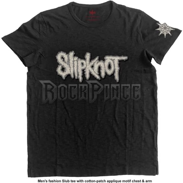 Slipknot - Logo &amp; Star Applique - Unisex Póló - SKAPSLUB01MB