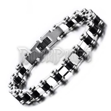 ACÉL MOTORLÁNC KARKÖTŐ FEKETE BETÉTEKKEL (10 mm széles)