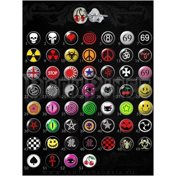 SILVER STUD PICTURE - fülbevaló ER062