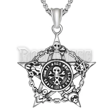 Celtic Skull Masonic - acél medál