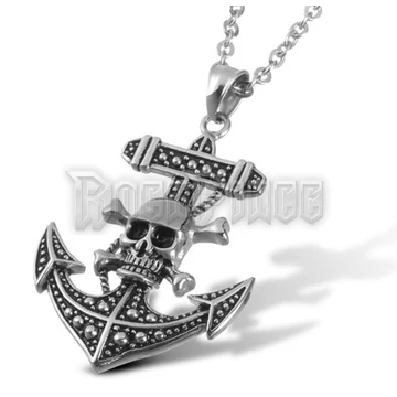 Skull Anchor - acél medál