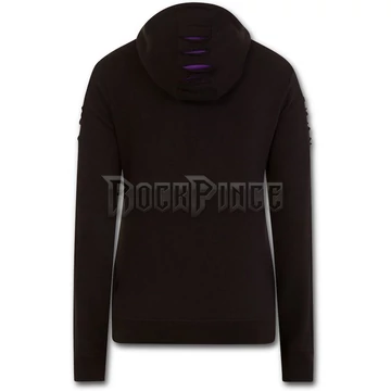 GOTHIC ROCK - Large Hood Ripped Hoody Purple-Black (Plain) - P002F274