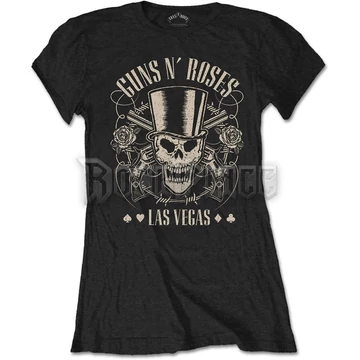 GUNS N' ROSES - TOP HAT, SKULL &amp; PISTOLS LAS VEGAS - női póló - GNRTS37LB
