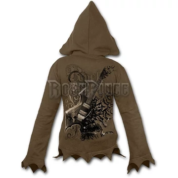 NIGHT RIFFS - Zig Zag Hem Full Zip Hoody Chocolate (Plain) - E025F259