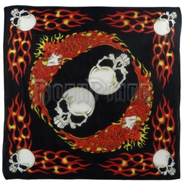 SKULLS FLAMES FIRE BIRD EAGLE - kendő/bandana