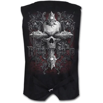 CROSS OF DARKNESS - Gothic Waistcoat Four Button with Lining (Plain) - D077M656