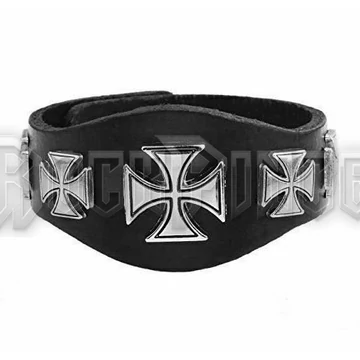 Vaskeresztes bőrkarkötő - 37#BR