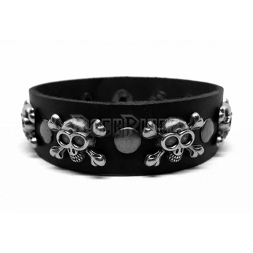 Koponyás bőrkarkötő - 25#BR