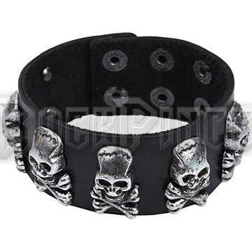 Koponyás bőrkarkötő - 20#BR