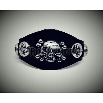 Koponyás bőrkarkötő - 30#BR