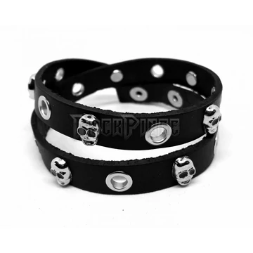 Skulls And Holes - bőrkarkötő - 54#BR