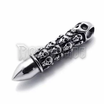 Bullet Skull Head - acél medál