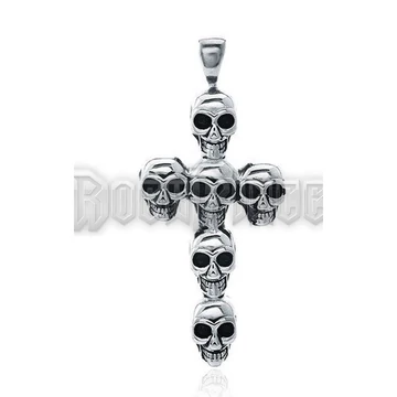 Big Skull Cross - acél medál