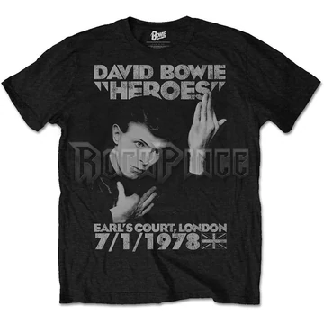 David Bowie - Heroes Earls Court - Unisex Póló - BOWTS06MB