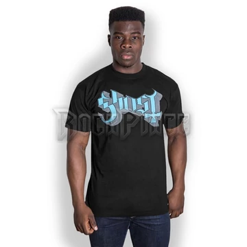 Ghost - Blue/Grey Keyline Logo - Unisex Póló - GHOTEE01MB