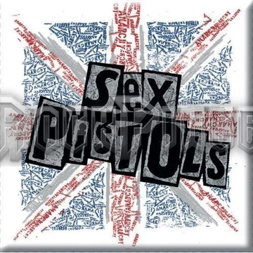 The Sex Pistols: Logo &amp; Flag - hűtőmágnes - SPMAG02