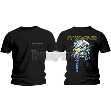 Iron Maiden - Powerslave Head &amp; Logo - Unisex Póló - IMTEE78MB