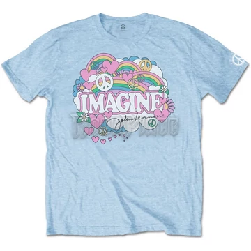 John Lennon - Rainbows, Love &amp; Peace - Unisex Póló - JLTS02MBL