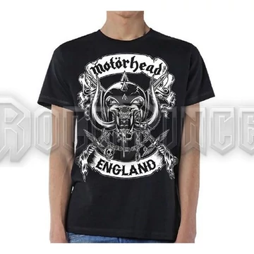 Motorhead - Crossed Swords England Crest - Unisex Póló - MHEADTEE42MB