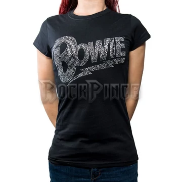 David Bowie - Flash Logo (DIAMANTE) - női póló - BOWTS25LB