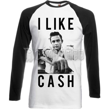 Johnny Cash - I Like Cash - unisex raglán ujjú póló - BILMAR00171