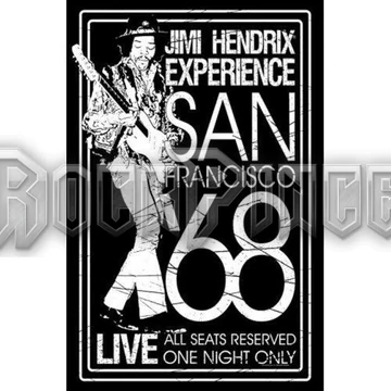 Jimi Hendrix: San Francisco &#039;68 - Textil poszter / Zászló - TP032