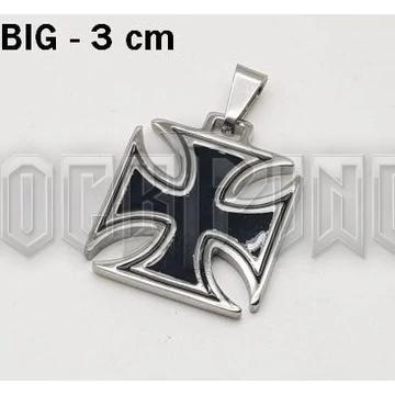Black Maltese Iron Cross BIG - acél medál /3 cm/