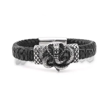 Fonott bőrkarkötő - Cobra