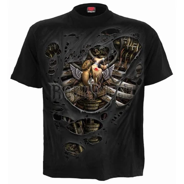 STEAM PUNK RIPPED - T-Shirt Black - T170M101