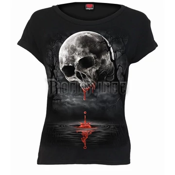DEATH MOON - Boatneck Cap Sleeve Top Black (Plain) - D086F744