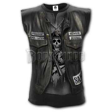 JAX WRAP - Allover Sleeveless T-Shirt Black - G101M003