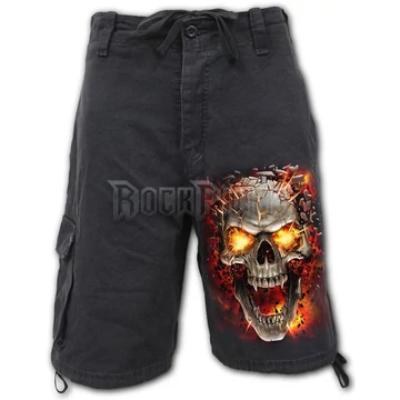 SKULL BLAST - Vintage Cargo Shorts Black (Plain) - T152M701