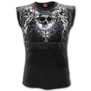 LIFE AND DEATH CROSS - Allover Sleeveless T-Shirt Black - W032M003