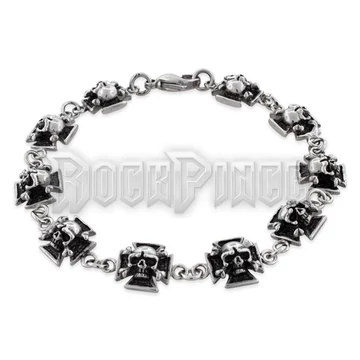 Iron Cross Skull - acél karkötő