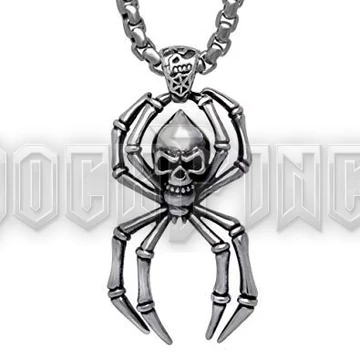 Spider Skull - acél medál